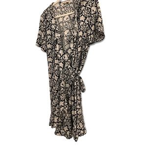 LOFT blue floral wrap dress